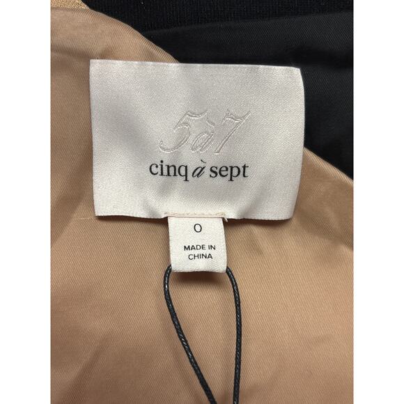 Cinq A Sept NWT Sera Sheath Dress Size 0 Black Camel Printed Sleeveless Evening - Picture 7 of 10